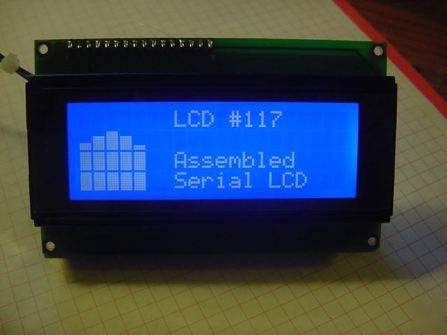 Serial lcd #117-9600 - blue lcd (assembled)