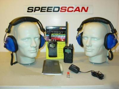 Uniden BC72XLT race racing scanner dual headset combo