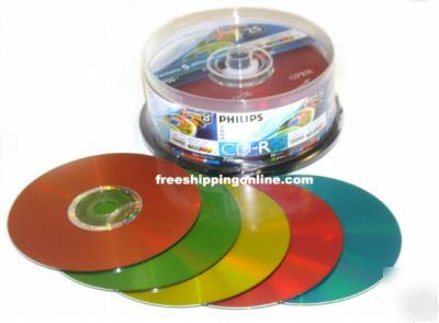 200 philips color lightscribe 52X cd-r disk free sleeve