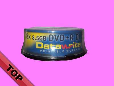 3 datawrite dvd+r dl printable discs,8.5GB/8X speed