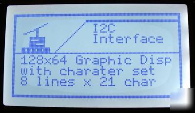 Serial VT100 128X64 lcd dsiplay graphic & text bluw
