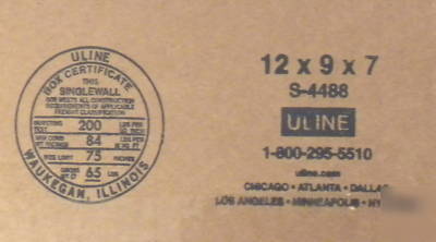 Lot(12) s-4488 uline corrugated shipping box 12 x 9 x 7