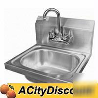 Stainless hand sink 16X15 wall mount w gooseneck faucet