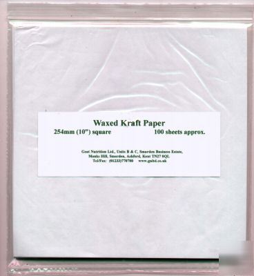 Waxed paper -100 sheet pack 10