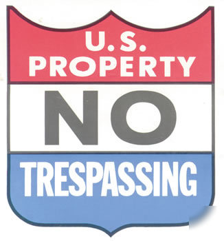 Us property no trespassing aluminum sign