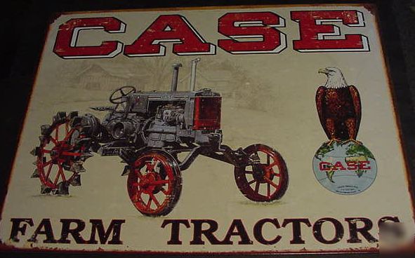 Vintage style case farm tractors metal tin sign art usa