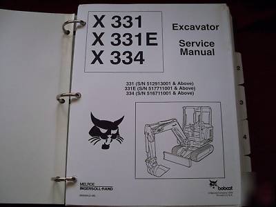 Bobcat x 331 331E 334 excavator service repair manual