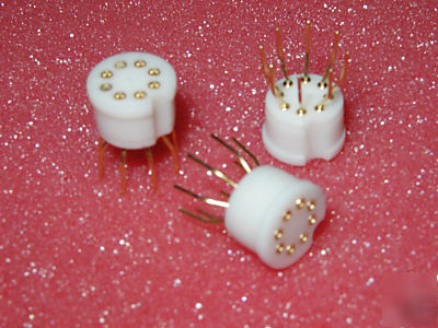 Augat 8 pin round teflon transistor sockets (2 pcs)