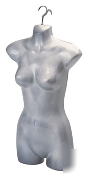 Hanging female full body form display mannequin -silver