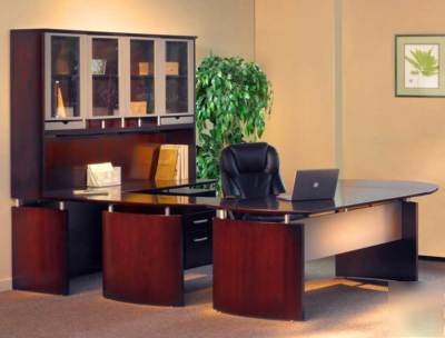 New 7PC u-shape executive office desk set, #tf-nap-U1