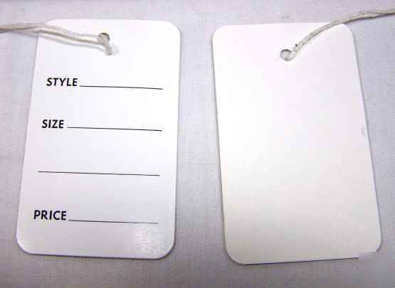 String tags nos 1000/box strung white price tags 
