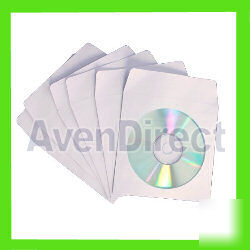 1000 premium 100P white paper sleeve window flap cd dvd
