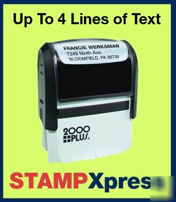 4 line custom rubber stamp - any ink color
