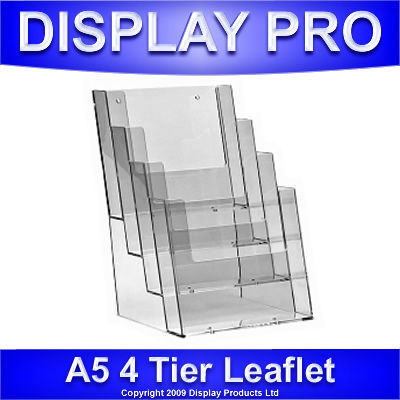 A5 4 bay leaflet holder counter/wall brochure display