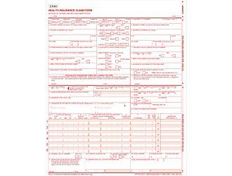 Cms health insurance forms cms 1500 1 part with npi