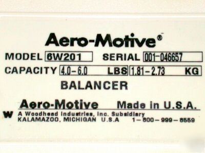 New 3 brand aero-motive balancers model #6W201