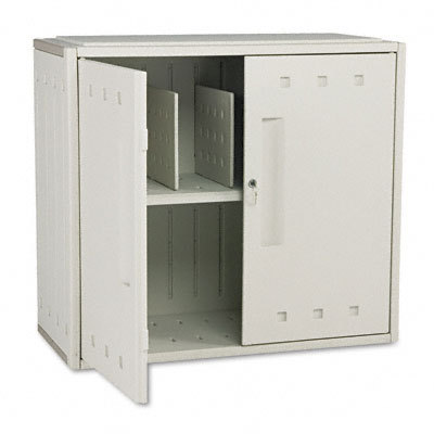 Snapease stackable storage cabinet, 2 shelves platinum