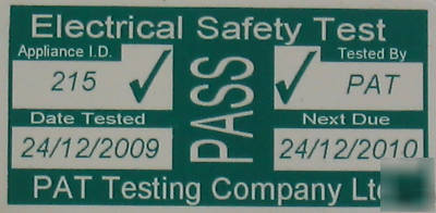 1000 pat test pass stickers. cable wrap or flat.