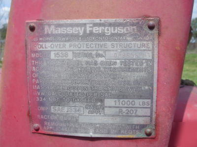 1979 massey ferguson 275 diesel tractor 4 cyl 67 hp