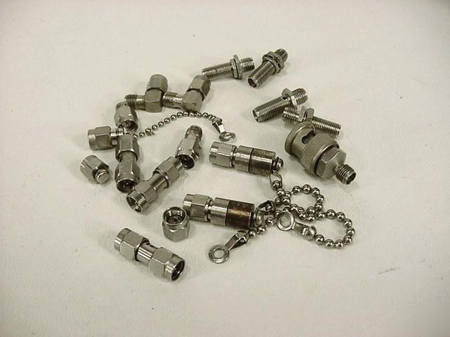 Assorted stainless sma adapters, load, couplers, 15 pcs