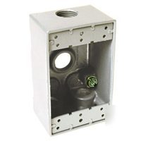 Hubbell rect box 1G 4-1/2 outlets wh 5321-1