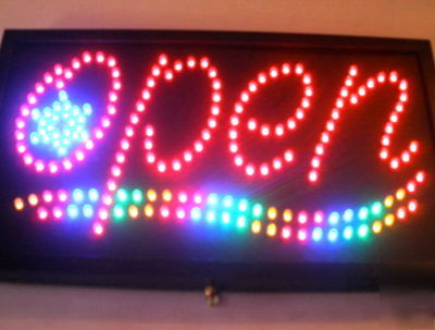 Lg premium led lighted open sign neon br 2 mode 25X14