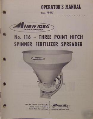 New idea 116 fertilizer spreader operator, parts manual