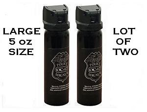 Two big 5 oz. bottles police magnum pepper spray mace