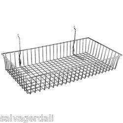 1 slatwall gridwall grid black shallow basket display 