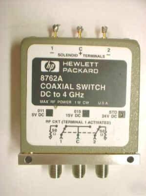 Hp 8762A dc-4 ghz spdt coaxial switch - sma connectors