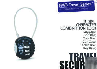 [rmg]wire travel resettable 3DIAL combination lock-blac