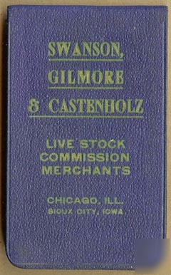 1960 swanson, gilmore livestock,sioux city,iowa ia book