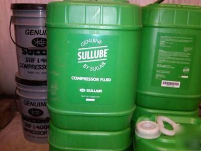 5 gallon buckets of sullair compressor sullube oil 