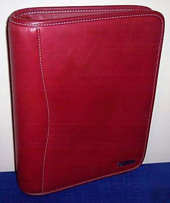 Beautiful classic - red leather 7 ring franklin planner
