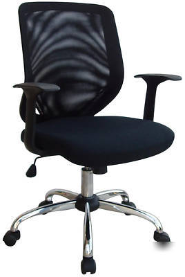 Black mesh fabric executive desk office computer chair