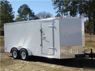 New '10 7X16 7 x 16 vnose enclosed cargo trailer w/ramp