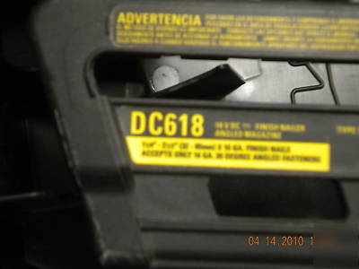 Dewalt DC618 18V xrp cordless finish nailer 16GA 2 batt