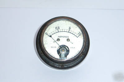 G.e. co. 7.5 amperes meter amps gauge antique works
