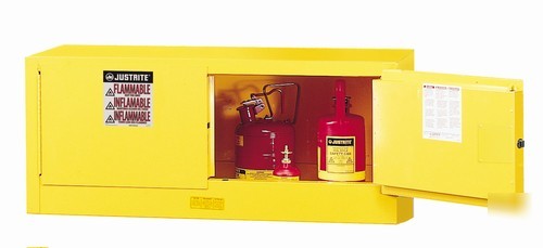 Justrite 17 gallon yellow piggyback cabinet