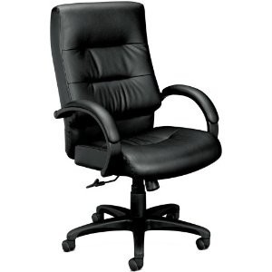 New basyx black high back leather office ~ desk chair 
