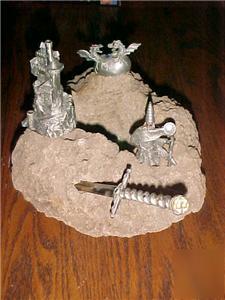 Pen & pencil holder-wizard pewter figurines #1256