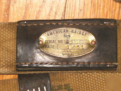 American bridge ab uss 1961 steel worker safety belt 