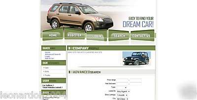 Auto classified ads website complete with a domain