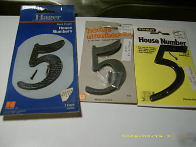 House numbers #5, lot of 6