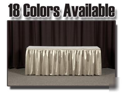 Poly knit 14' table skirts white, black 16 other colors