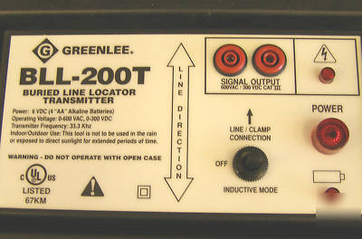 Greenlee bll-200 buried line locator no 