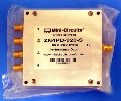 Mini-circuits 4 way 0 deg rf power splitter ZN4PD-920-s