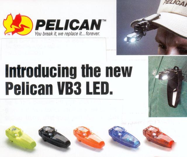 Pelican 2220 VB3 led clip on flashlight in colors 