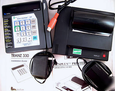 Verifone tranz 330 credit card pos & penplus 2 printer