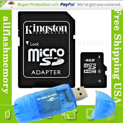 4GB microsd card+reader for lg vu VX8700 VX8800 VX9400